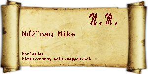 Nánay Mike névjegykártya
