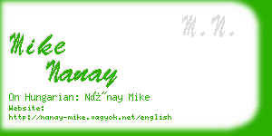 mike nanay business card
